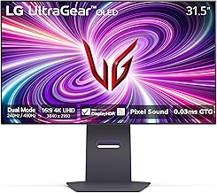 32GS95UE 32-inch Ultragear OLED Dual Mode Gaming Monitor 4K UHD 1440p 240Hz 0.03ms AMD FreeSync Premium Pro NVIDIA G-Sync HDMI 2.1 DisplayPort Tilt/Height/Swivel Stand Black