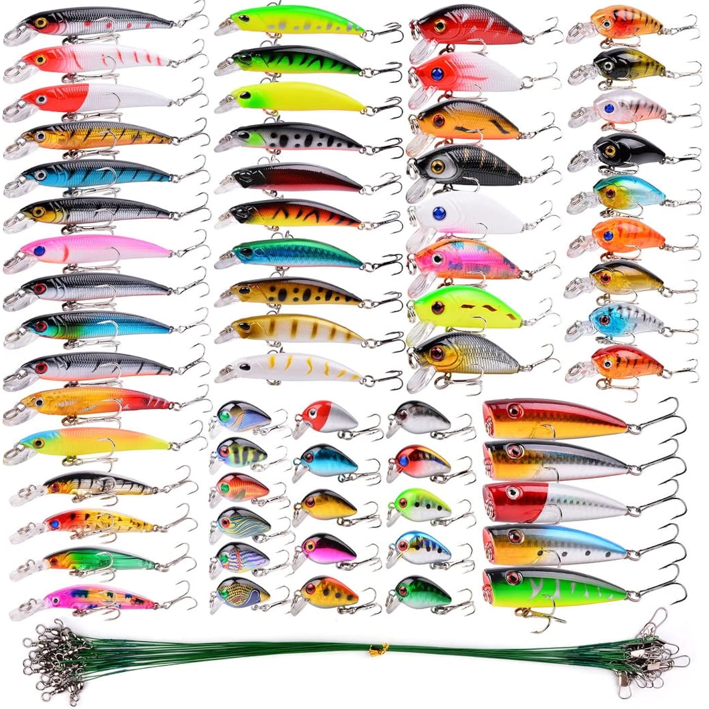 Fishing Lures Kit Mixed Including Minnow Popper Crank ...