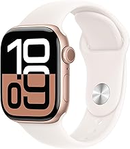 Apple Watch Series 10 [GPS, 42mm] - Rose Gold Aluminum Case with Light Blush Sport Band, S/M (Renewed)
