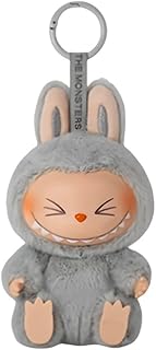 Fangool 𝐋𝐚𝐛𝐮𝐛𝐮 Keychain Modern Home Decoration Keychain, Collection Keychain Birthday Holiday Gift (Gray)
