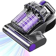 Mattress Vacuum Cleaner, Anti-allergen Bed Vacuum Cleaner with UV-C Light & High Heating Tech, 16Kpa Suction 600W Powerful Handheld Vacuums for Dust & Pet Hair