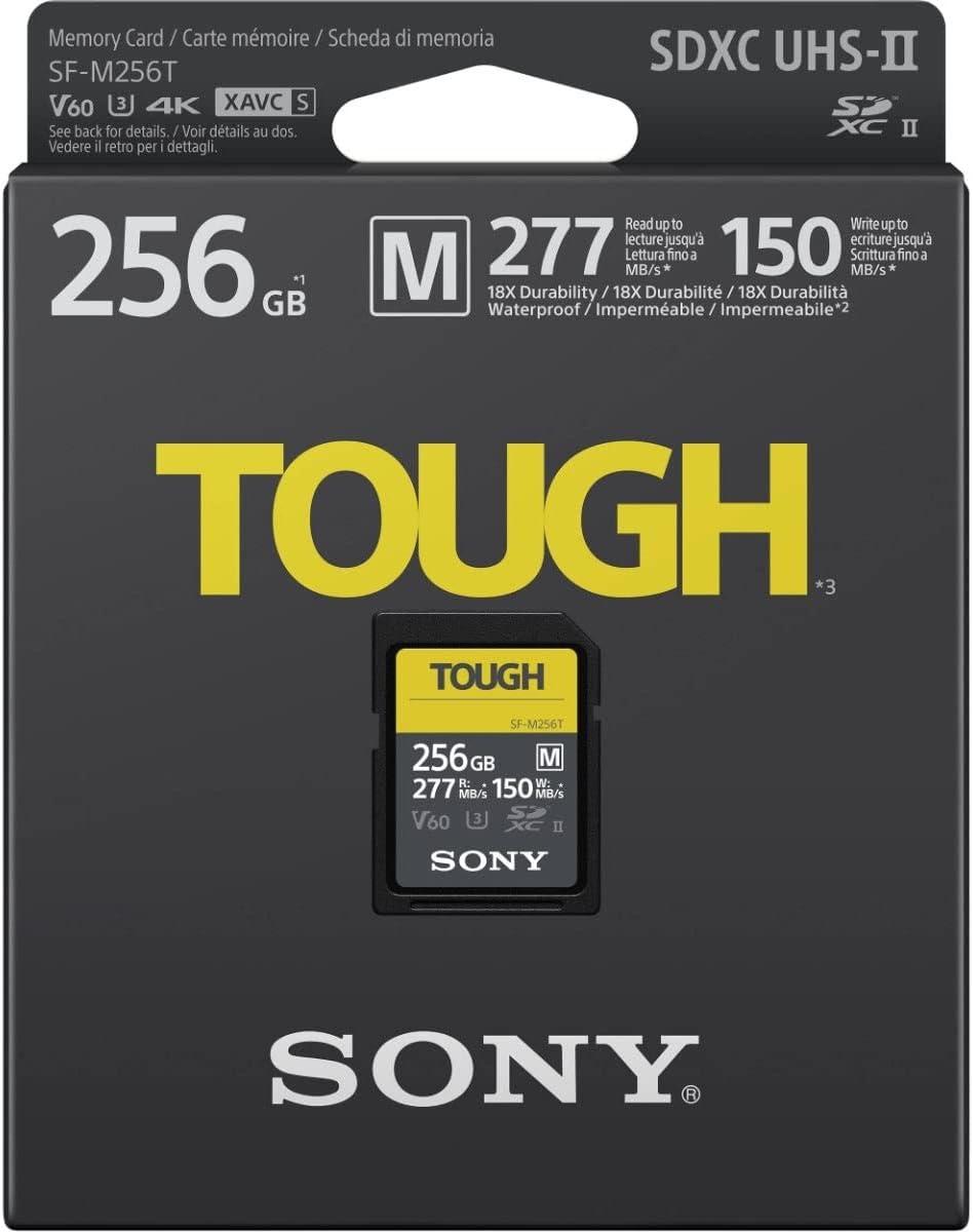 Sony TOUGH-M series SDXC UHS-II Card 256GB, V60, CL10, U3 ...