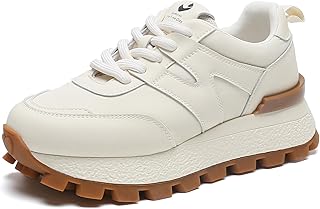 somiliss Sneakers for Women Genuine Leather Lycra Cloth Patchwork Casual Non-Slip Walking Shoes Comfortable Tennis Running Shoes Womens Fashion Sneakers