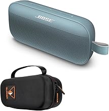SoundLink Flex Bluetooth Speaker, Portable Speaker with Microphone, Wireless Waterproof Speaker for Travel, Outdoor and Pool Use with Slinger Hard Travel Case & USB Plug (Stone Blue)