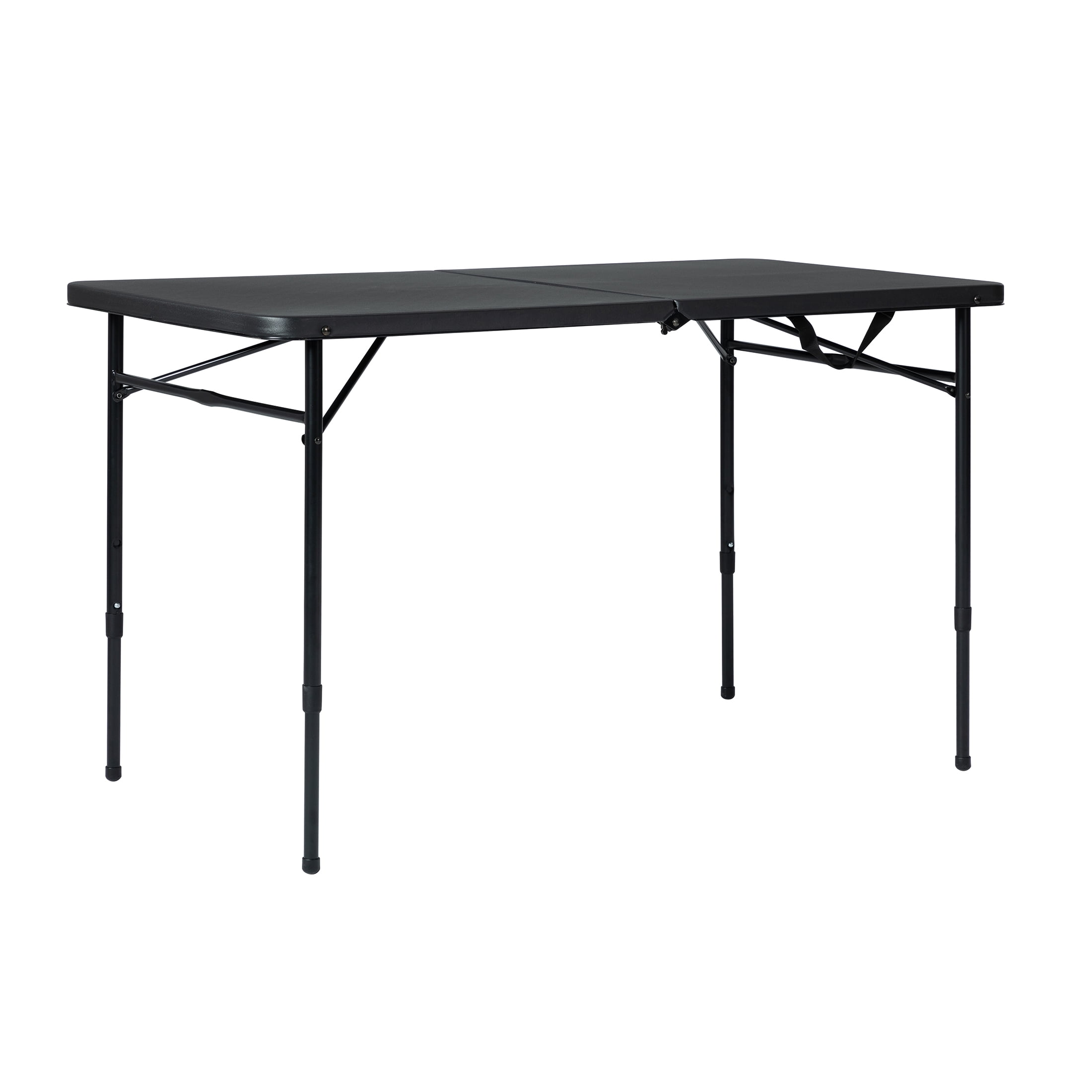 Mainstays 4 Foot Fold-in-Half Adjustable Folding Table, ...