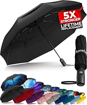 TUMELLA Strongest Windproof Travel Umbrella (Compact, ...