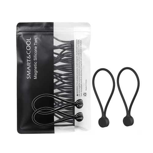 SMART&COOL Reusable Silicone Magnetic Cable Ties for Bundling ...