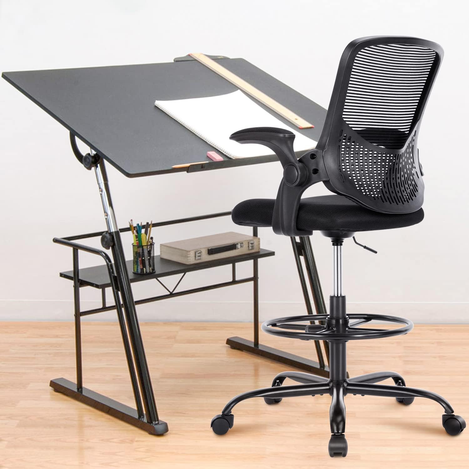 Tall Office Chair, Drafting Chair, Standing Desk Chair, High ...