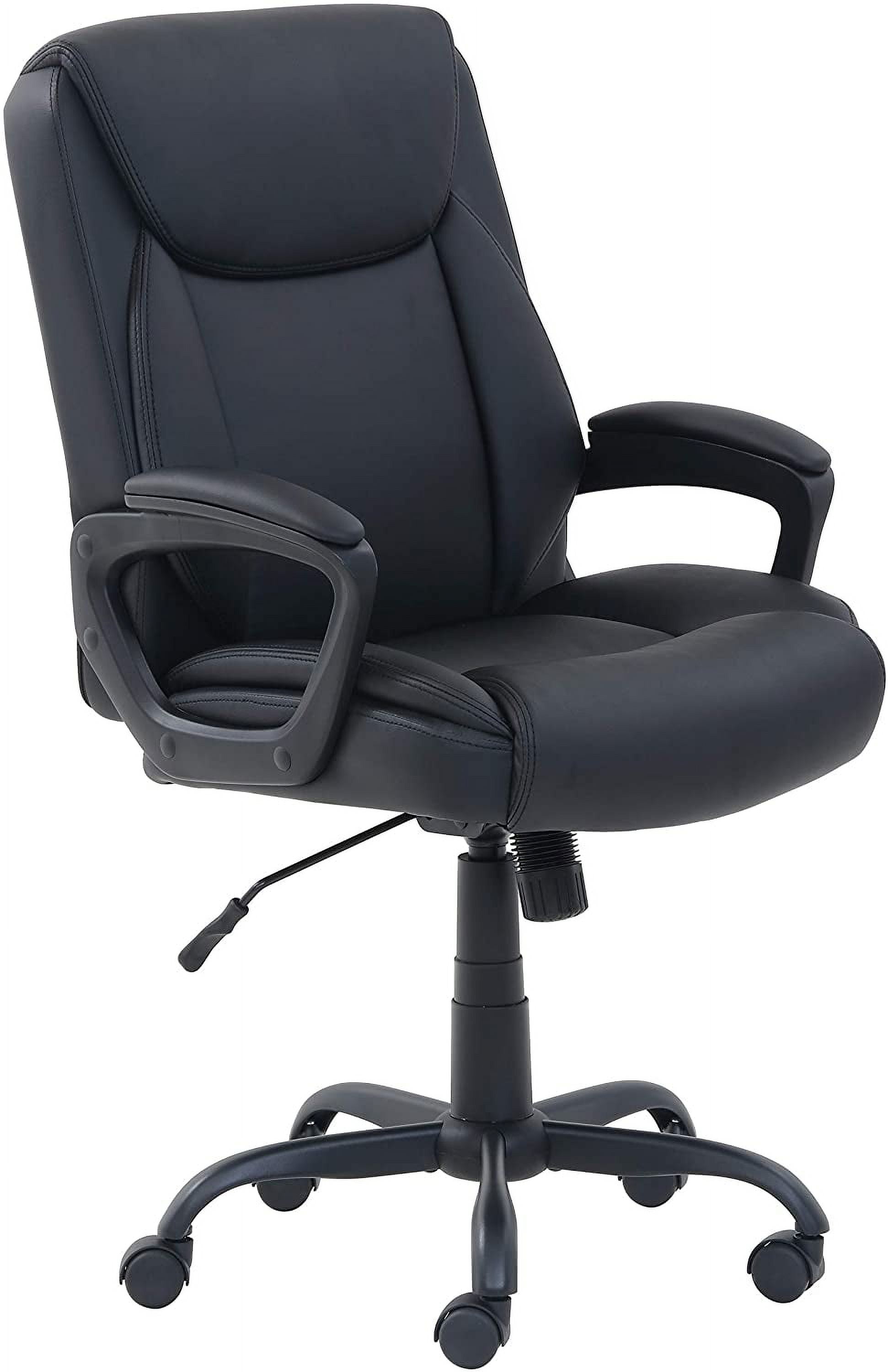 Classic Puresoft PU Padded Mid-Back Height Adjustable Office ...