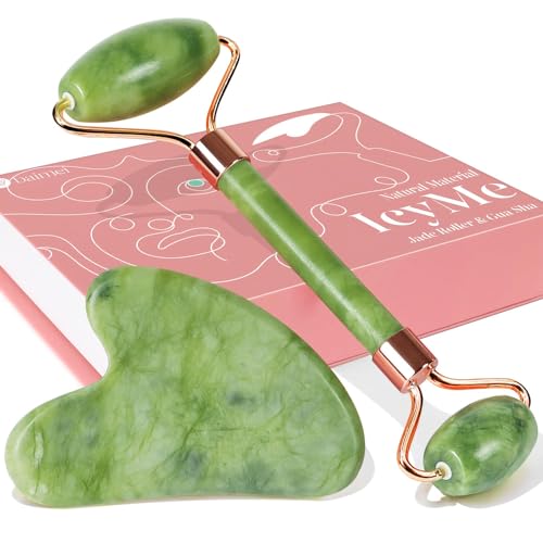 BAIMEI Gua Sha & Jade Roller Facial Tools Face Roller and ...