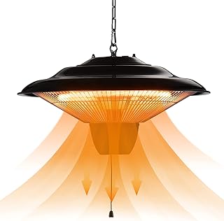 Air Choice Outdoor Heaters for Patio, 1500W Infrared Electric Patio Heater for Ceiling/Garage Use, Hanging Patio Heater with Adjustable Chain Length, Overheat Protection, Ideal for Outdoors and Garage