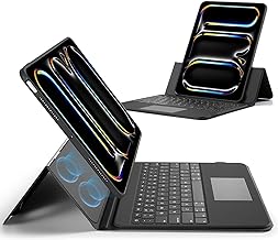 Ascend for iPad Pro 13 Inch 2024, Keyboard Case with Trackpad, Magnetic Detachable Keyboard with Backlit Keys, Fully Adjustable Portrait/Landscape Stand, Black