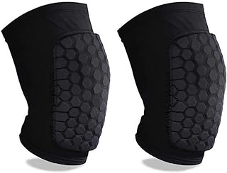 Knee Compression Pads,Basketball Knee Pads with Honeycomb Padding, Breathable and Non-Slip Knee Pads for Volleyball Gym Running Workout Sports, Hex Knee Pads Sleeves for Men and Women (A Pair)