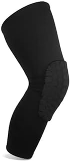 Leg Compression Sleeve with Knee Pads, Honeycomb Hexagon Padding for Support & Protection | Anti Collision Long Non-Slip | Football Basketball Volleyball | Max Comfort | Men/Women (Medium)