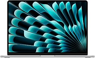 Apple 2025 MacBook Air 15 tum med M4-chip : 15,3-tums Liquid Retina-skärm, 16 GB enhetligt minne, 256 GB SSD-lagring, 12MP Center Stage-kamera, Touch ID, Byggd för Apple Intelligence; silver