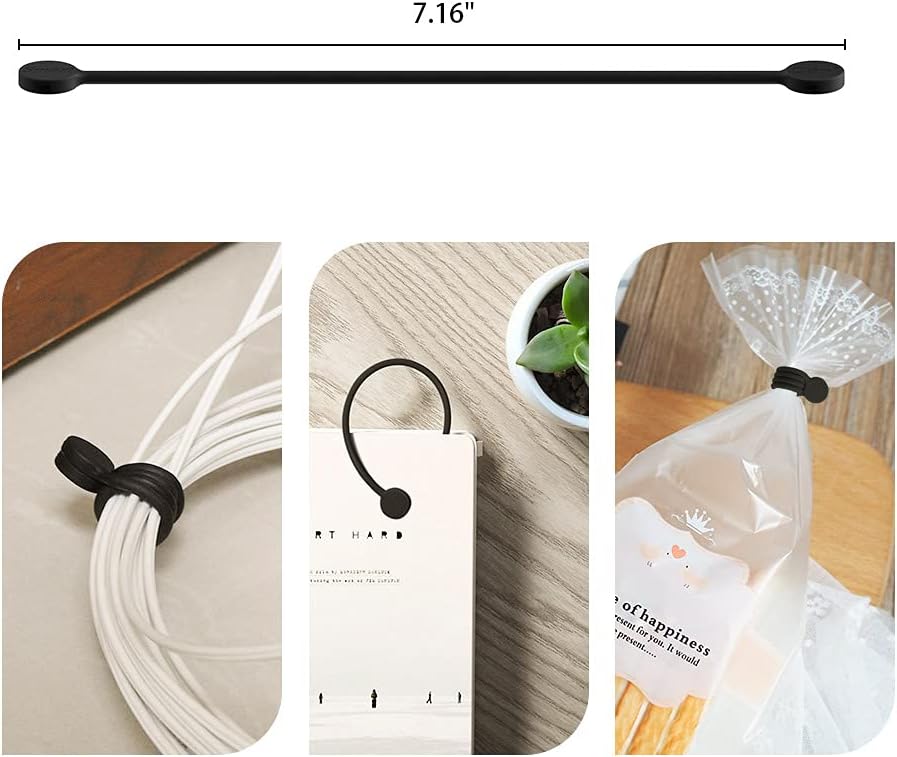SMART&COOL Reusable Silicone Magnetic Cable Ties for Bundling ...