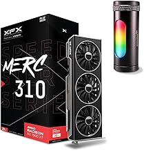 XFX Speedster MERC310 AMD Radeon RX 7900XT Black Gaming Graphics w/A-RGB GPU Support Bracket Small (Black)
