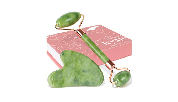 BAIMEI Gua Sha & Jade Roller Facial Tools Face ...