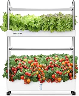 Indoor Garden Hydroponics Growing System, 60 Pods Vertical Garden with LED Grow Light - Plant Germination Kit Aeroponic Veggie Flower Fruit Growth with Smart Socket & Pump System for Home
