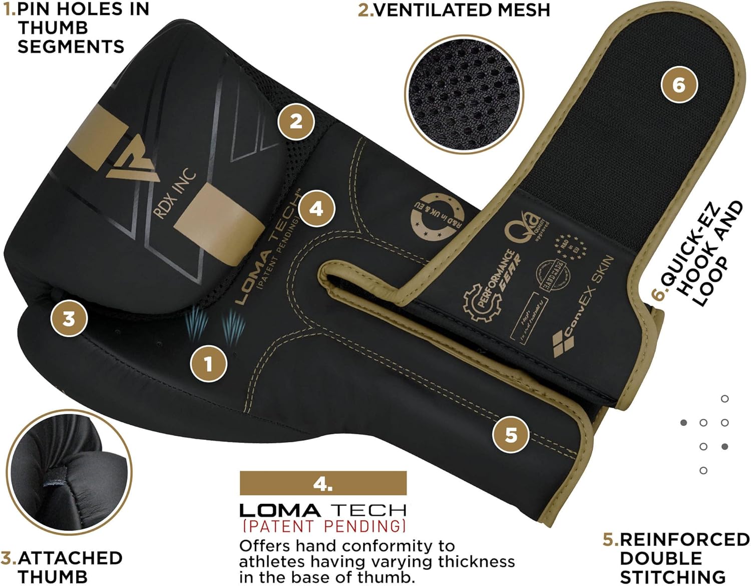 RDX Boxing Gloves, Pro Training Sparring, Maya Hide Leather ...