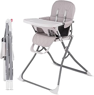 Slim Foldable High Chair for Babies and Toddlers | Five Point Safety Belt | Collapsible High Chair | Easy Clean High Chair | Highchairs for Babies and Toddlers | Silla de Comer para Bebe