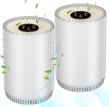 2 Pack Druiap Air Purifiers for Home Bedroom up to 690ft², H13 True HEPA Filter Air Cleaner Purify 99.97% Micron Particles/Bad Air/Smoke/Pet Dander/for Office, Dorm, Apartment, Kitchen(KJ80 White)