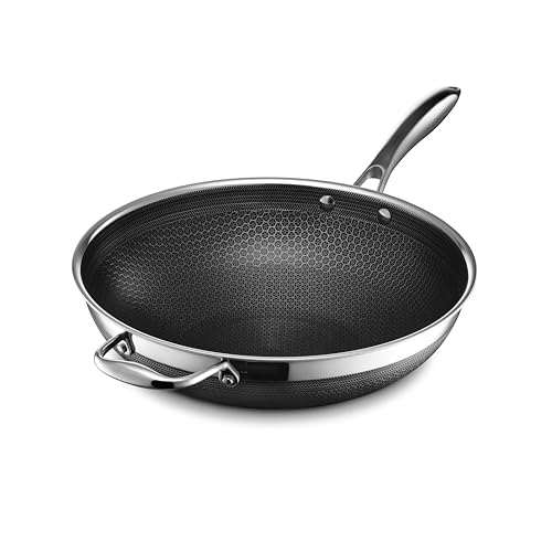 HexClad Hybrid Nonstick 12-Inch Wok, Stay-Cool Handle ...
