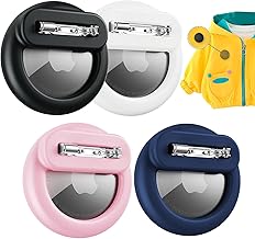 Apple Airtag Holder for Kids 4 Pack, Silicone Airtag Case with Safety Pins, GPS Tracker Case for Children, Elderly, Hidden Inside Clothes, Shoe, Backpack (Black+Pink+White+Blue)