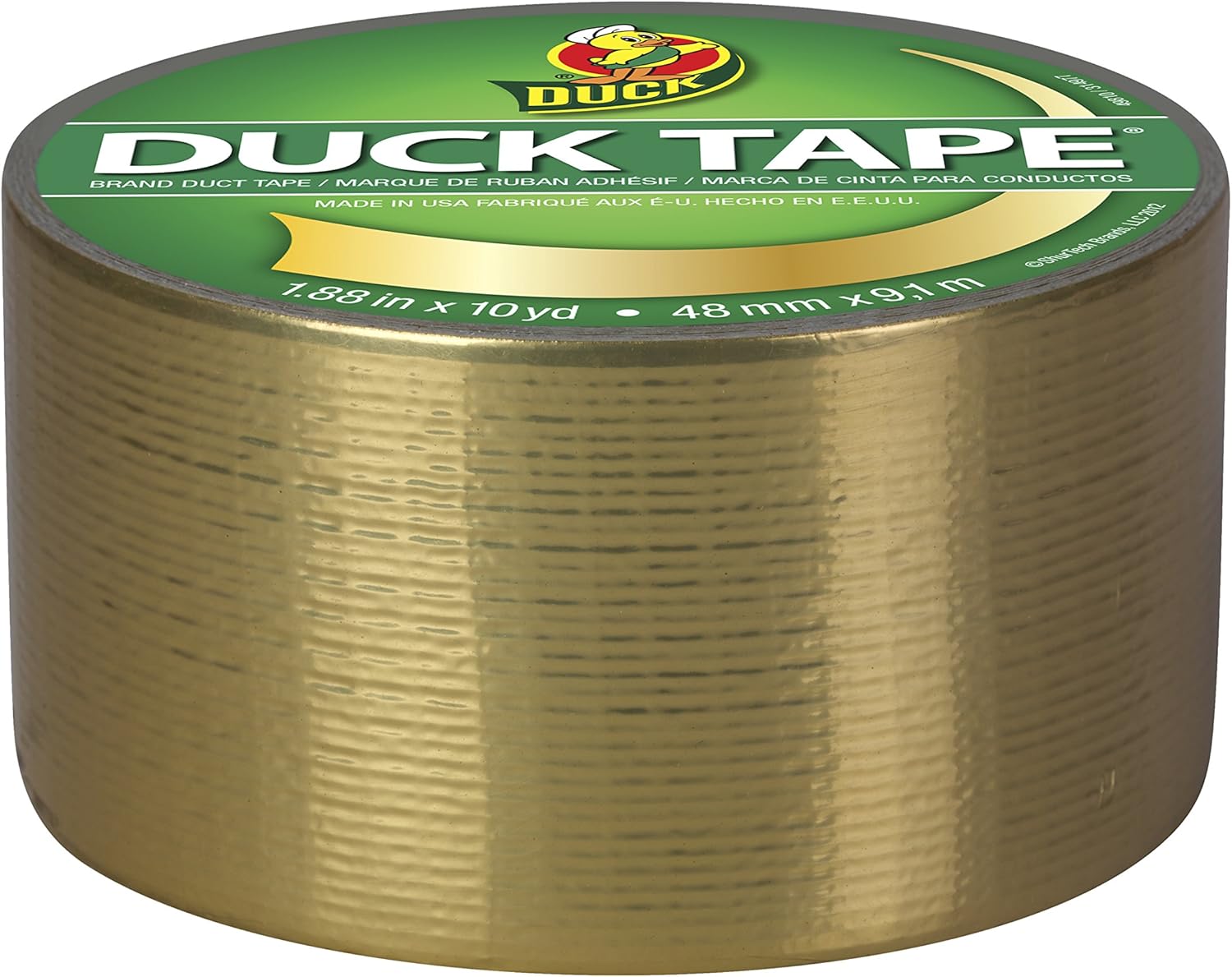 Duck Brand 280748 Duct Tape Single Roll, Metallic Gold