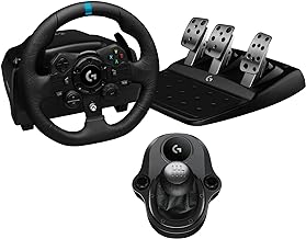 Logitech G Logitech G923 Racing Wheel and Pedals + Driving Force Shifter Bundle, Real Leather Driving Force Shifter - Xbox X|S, Xbox One, PC, Mac - Black (Renewed)