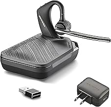 Plantronics Voyager 5200-UC Bluetooth Headset Bundle w/Bonus Wall Charger #206110-01-B | for Smartphones PC MAC using RingCentral Software or App