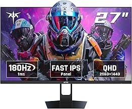 27 Inch QHD Gaming Monitor, 180Hz 1ms GTG Fast IPS 2K Computer Gamer Monitor, 1440P HDR Frameless Monitor with Adaptive Sync, Tilt Adjustment, VESA Compatible, Eye Care, DisplayPort HDMI, H27T22S