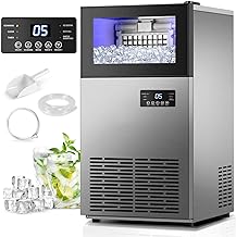 Commercail Ice Maker 130Lbs/24H with 35Lbs Ice Capacity,Upgraded 15\