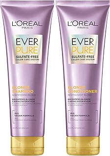 Blonde Sulfate Free Shampoo and Conditioner for Color-Treated Hair, Neutralizes Brass + Balances, EverPure, 8.5 Fl Oz, Set of 2