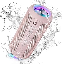 Portable Bluetooth Speakers, IPX7 Waterproof Wireless Speaker with 24W Loud Stereo Sound, Deep Bass, Bluetooth 5.3, RGB Lights, Dual Pairing, 30H Playtime for Home, Outdoor, Party
