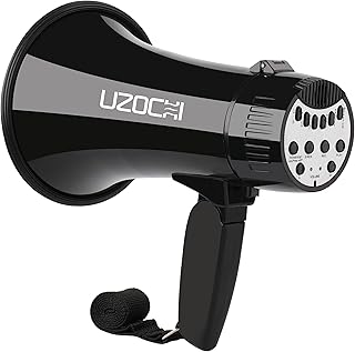 20w Megaphone Bullhorn with Siren, Recording, Bluetooth Input, Voice Changer for Kids with 6 Sound Effect, Loud Speaker for Teacher, Cheerleading