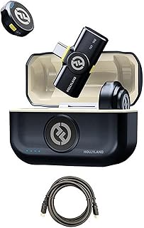 Hollyland Lark M2 USB-C 2.4 GHz Charcoal Wireless Microphone System with Mustang AV HS-101 HDMI Cable
