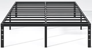 Metal Bed Frame,Full Size Bed Frame with Storage Space,Heavy Duty Sturdy Mattress Foundation,Easy Assembly,No Box Spring Needed, Black,14 Inch,Full