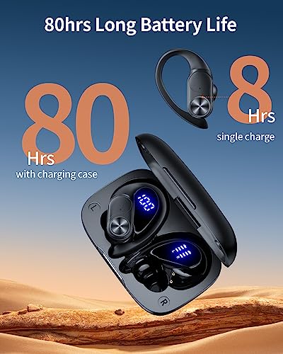 Bluetooth Headphones Wireless Earbuds 80hrs Playtime ...