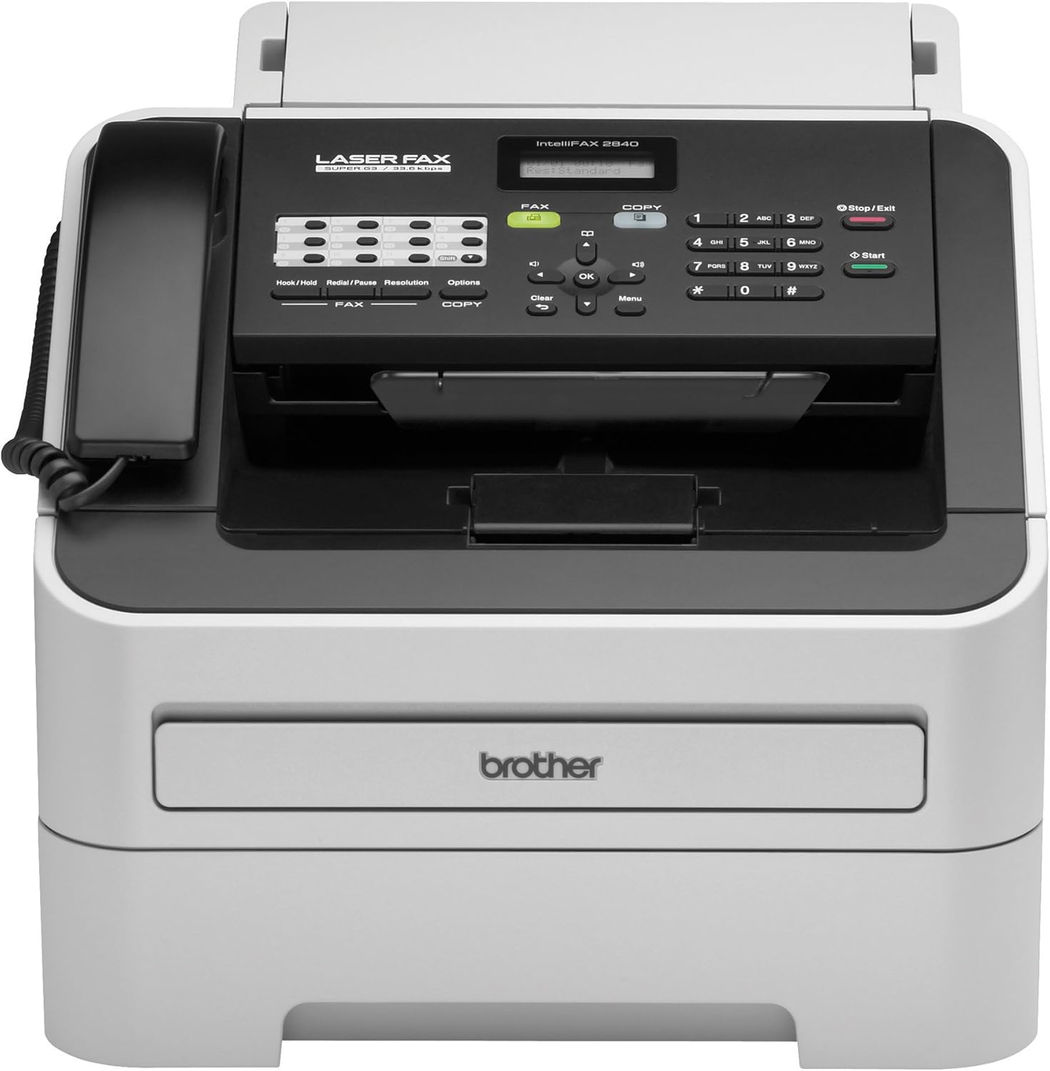 Brother FAX-2840 High Speed Mono Laser Fax Machine, Dark