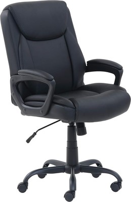 Classic Puresoft PU Padded Mid-Back Height Adjustable Office ...