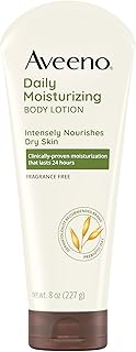 Daily Moisturizing Body Lotion with Soothing Prebiotic Oat, Gentle Lotion Nourishes Dry Skin With Moisture, Paraben-, Dye- & Fragrance-Free, Non-Greasy & Non-Comedogenic, 8 fl. oz