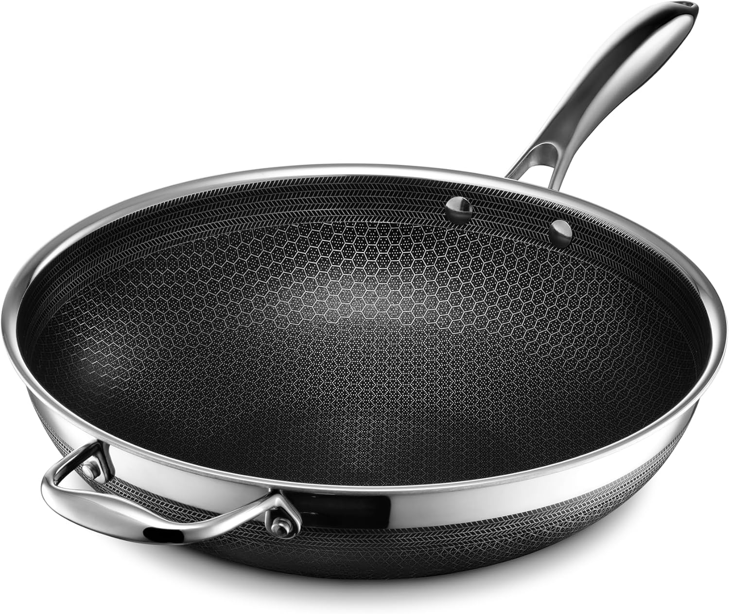 HexClad Hybrid Nonstick 12-Inch Wok, Stay-Cool Handle ...