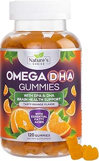 Omega 3 Fish Oil Gummies - Triple Strength Omega 3 Fish Oil Gummy Vitamins with High Absorption EPA & DHA Fatty Acids, Burpless Fish Oil Supplement, Nature\'s Heart Health, Orange Flavor - 120 Gummies