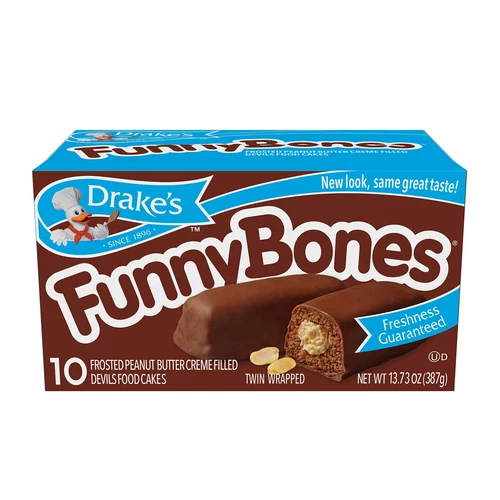 Drake\'s Funny Bones, 10 Twin-Wrapped Devils Food Cakes ...