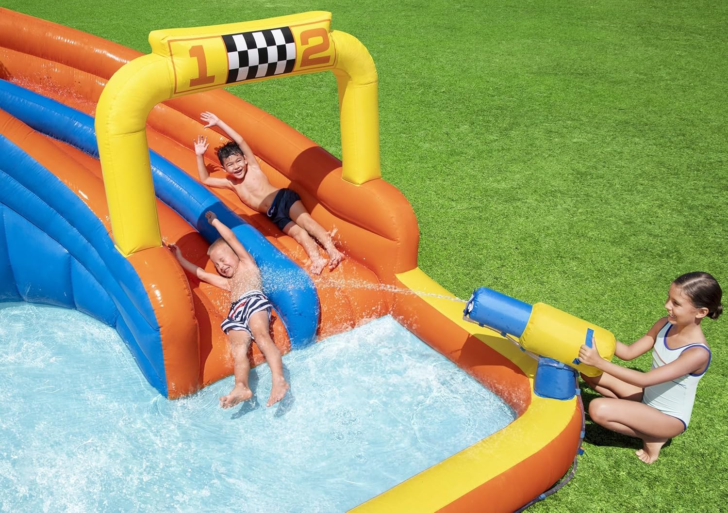 Bestway H2OGO! 18 x 16.5 x 8.7 Foot Super Double ...