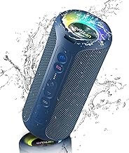 Bluetooth Speakers, 40W Loud Portable Wireless Speaker, IPX7 Waterproof Shower Speakers with Bluetooth 5.3, Deep Bass, LED Lights, Stereo Pairing for Home/Party/Outdoor/Beach, Gift Ideas