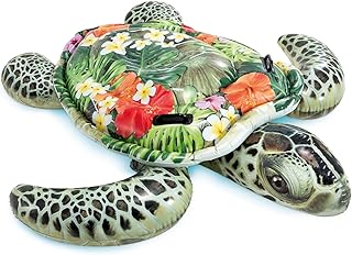 Realistic Sea Turtle Inflatable Pool Float: Animal Pool Toy for Kids – 2 Heavy-Duty Handles – 176lb Weight Capacity – 75\