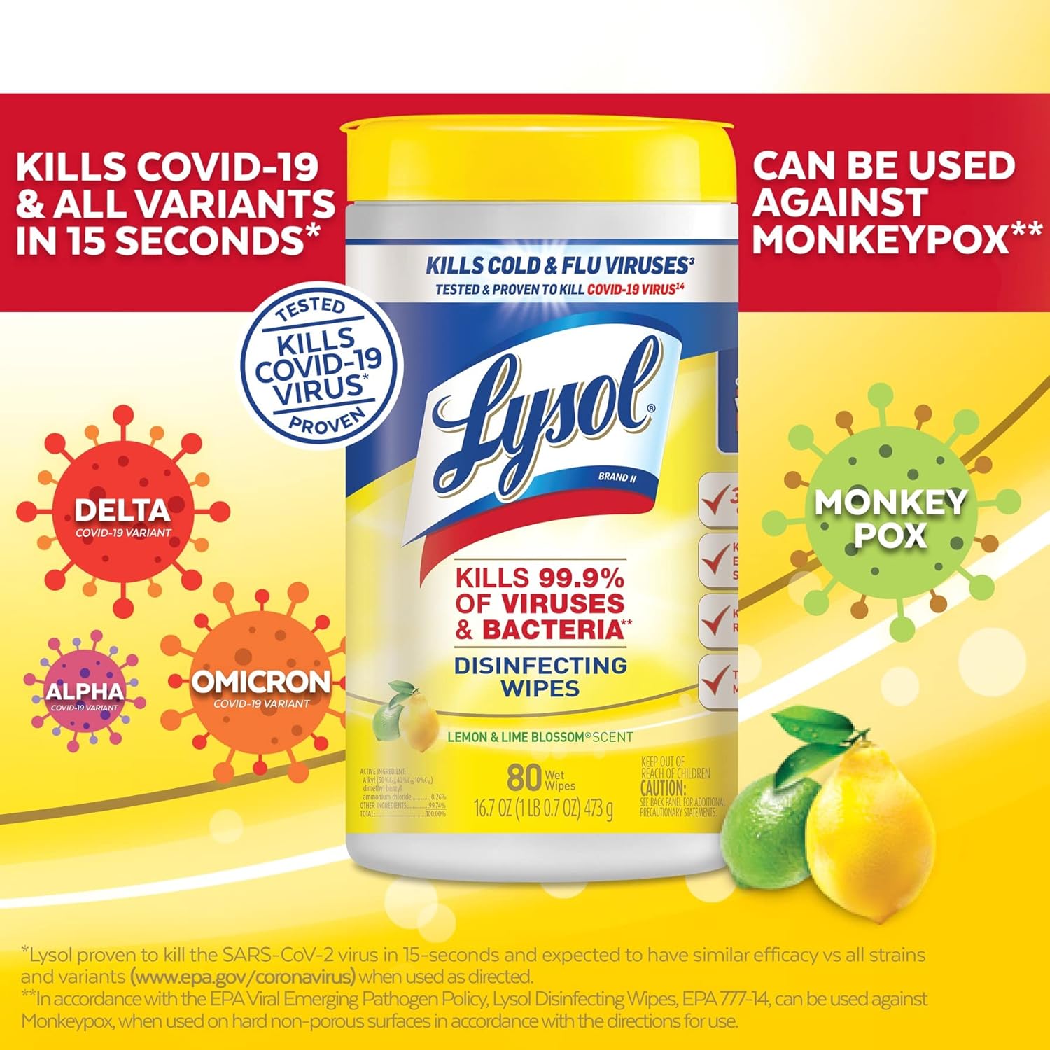 Lysol Disinfectant Wipes, Multi-Surface Antibacterial Cleaning ...