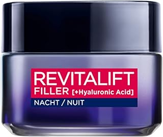 L’Oréal Paris Revitalift Filler Hyaluronzuur Nachtcrème Anti-veroudering - 50ml - Geschikt voor alle huidtypes, voor vrouwen vanaf 35 jaar - Vult zichtbaar rimpels en slaaplijntjes